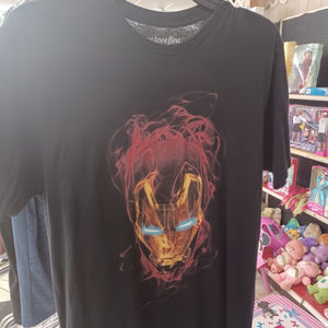 Iron Man T-shirt - Marvel - Men’s Medium - Iron Man Helmet With Flames